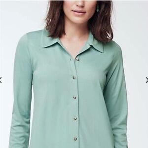 J. Jill Mint Green Button-Down Shirt